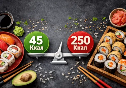 Сколько калорий в суши и роллах: сравнение по видам
