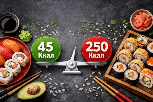 Сколько калорий в суши и роллах: сравнение по видам